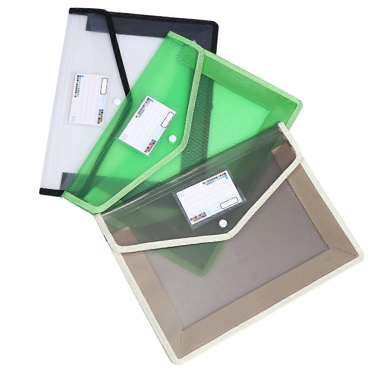 Waterproof Document Folder for Office File Storage Organizer 3Pcs PVC