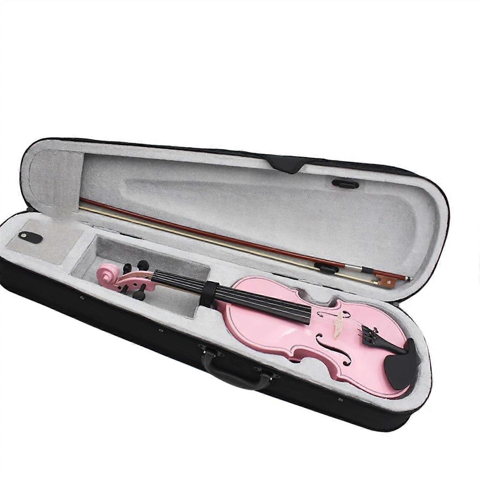 Beginner Violin 4/4 Full Size Pink Maple Body Durable Student Instrument