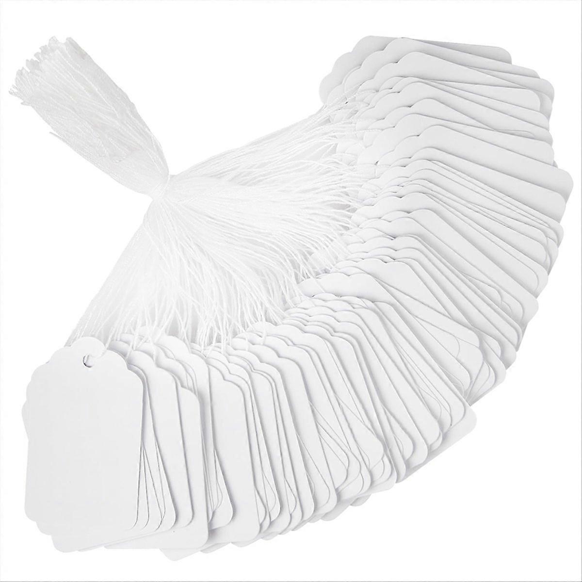 White Price Tags with String - 1000PCS Pre-Strung String Tags