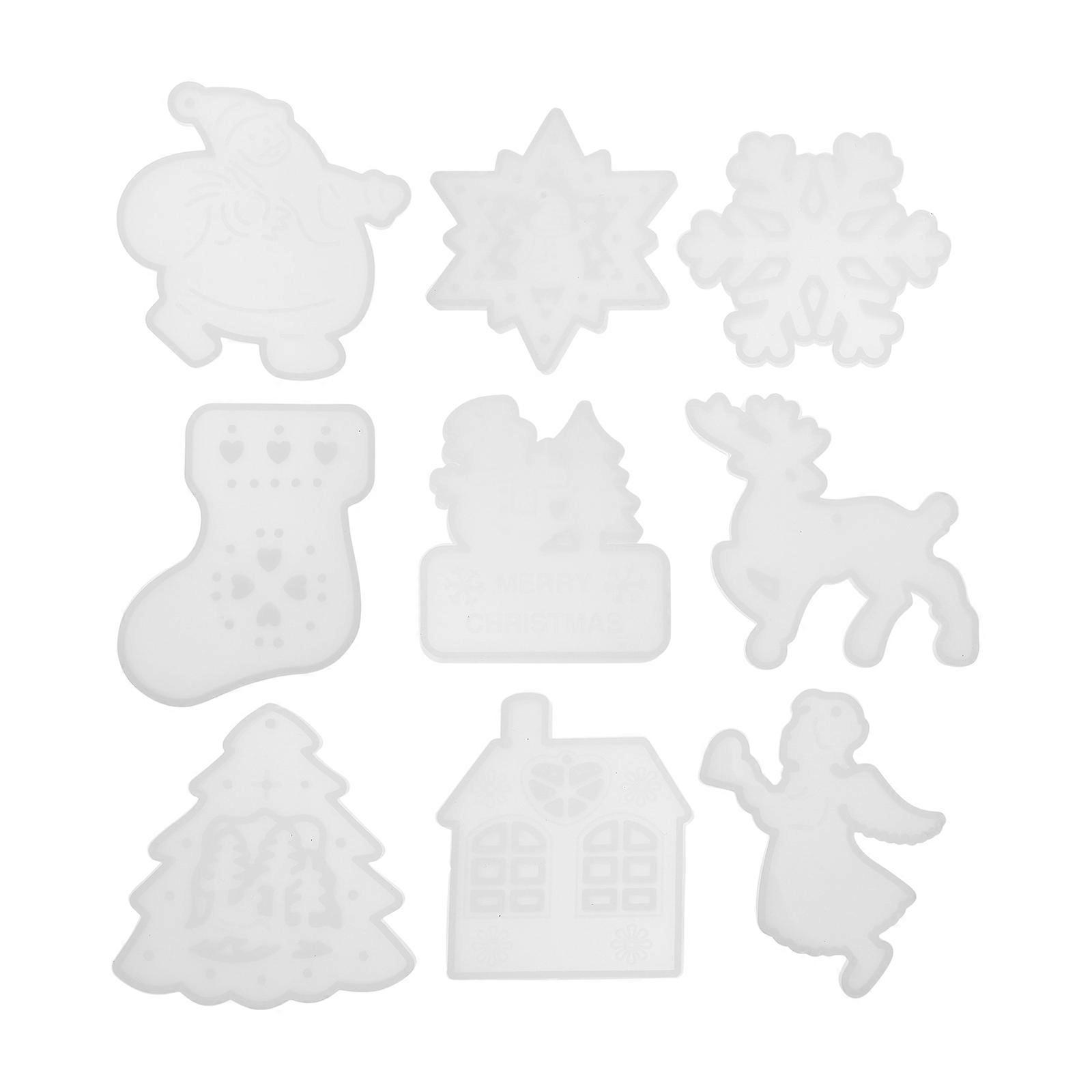 Durable Silicone Key Chain Pendant Mold for DIY Handmade 9Pcs Set