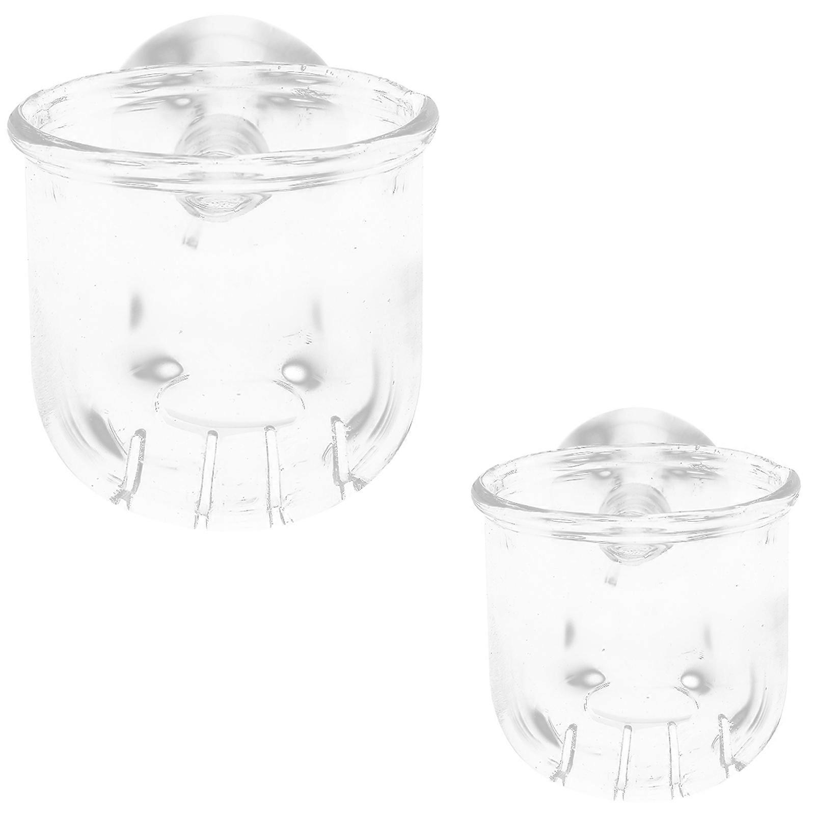 Fischfutterbecher aus Glas, 2 Stück, transparente Becher