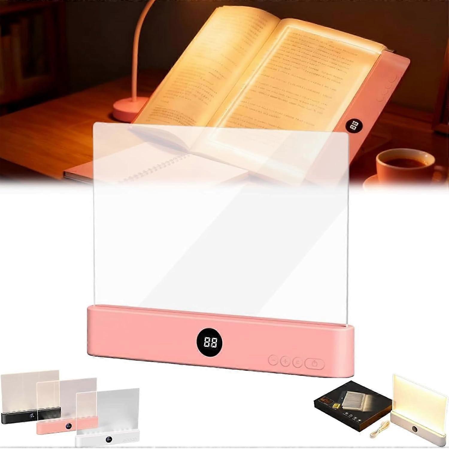 Smart LED Reading Light, 3 Colors & Timer, Rechargeable Dimmable Flat Panel Lamp, Eye-Friendly Glow, Doodleable Surface