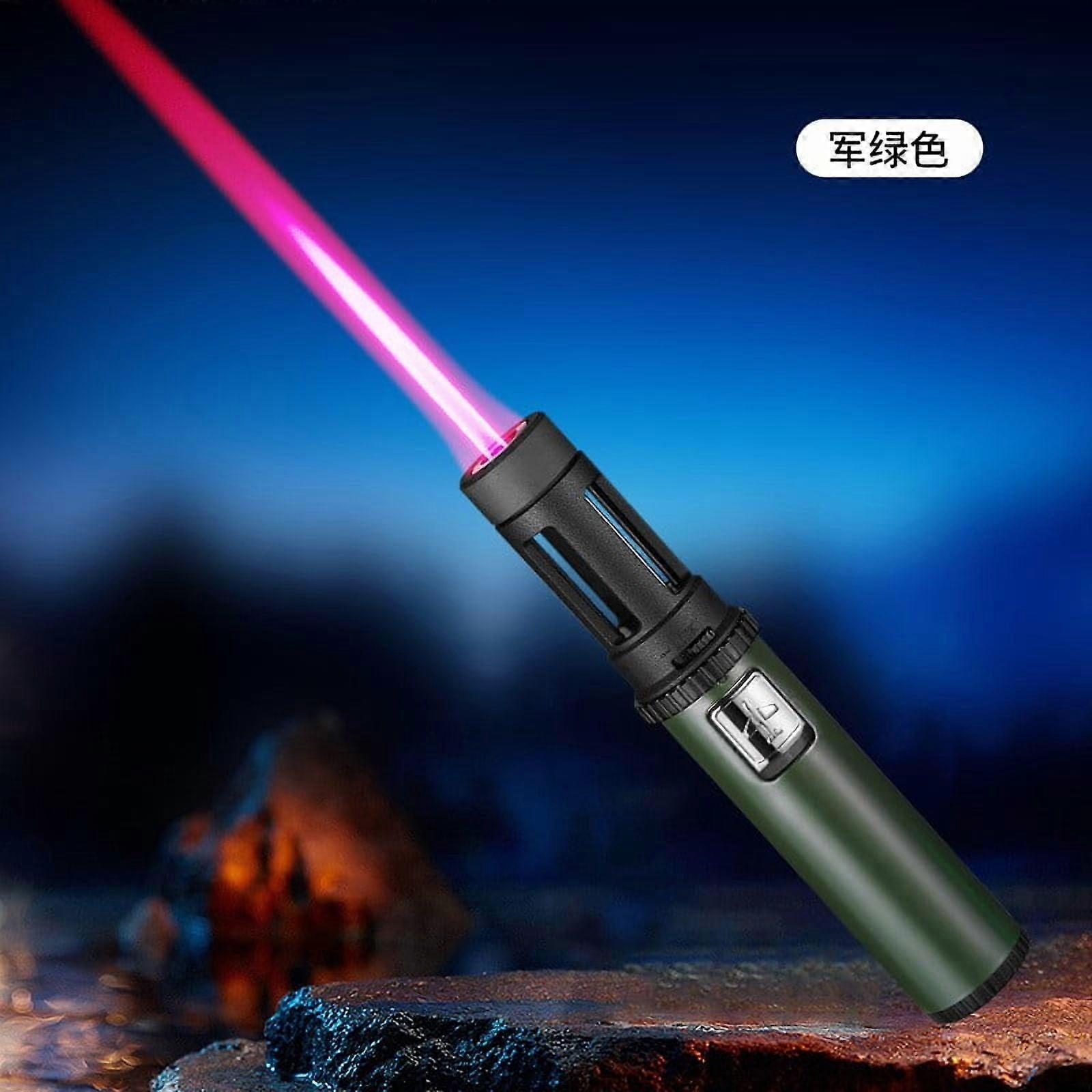 Windproof Jet Flame Butane Lighter, Adjustable Flame, Lock Function, Compatible with Candles & Outdoor Use