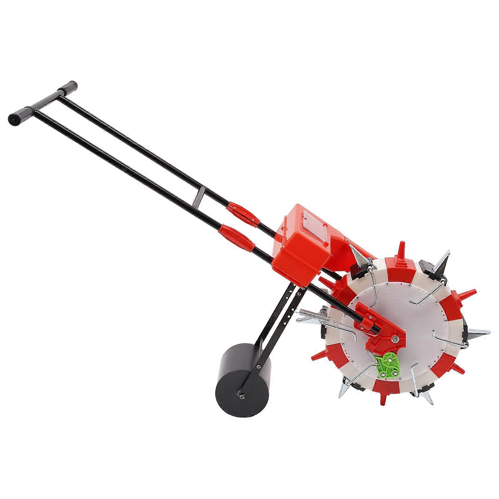 6Row Hand Push Garden Seeder for Corn Soybeans Peanuts, Precision Metering and Adjustable Depth, Galvanized Frame