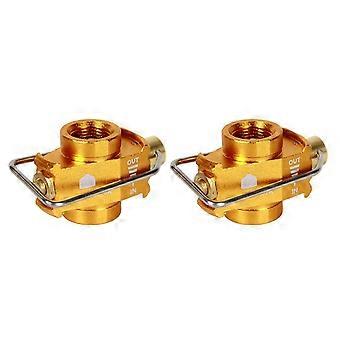 2X Camping Gas Saver Plus -kaasumuunnin, vaihteenvalitsimen täyttö, litteä säiliön muunnossovitin, Camping-kaasusovitinventtiili, kultainen JH4