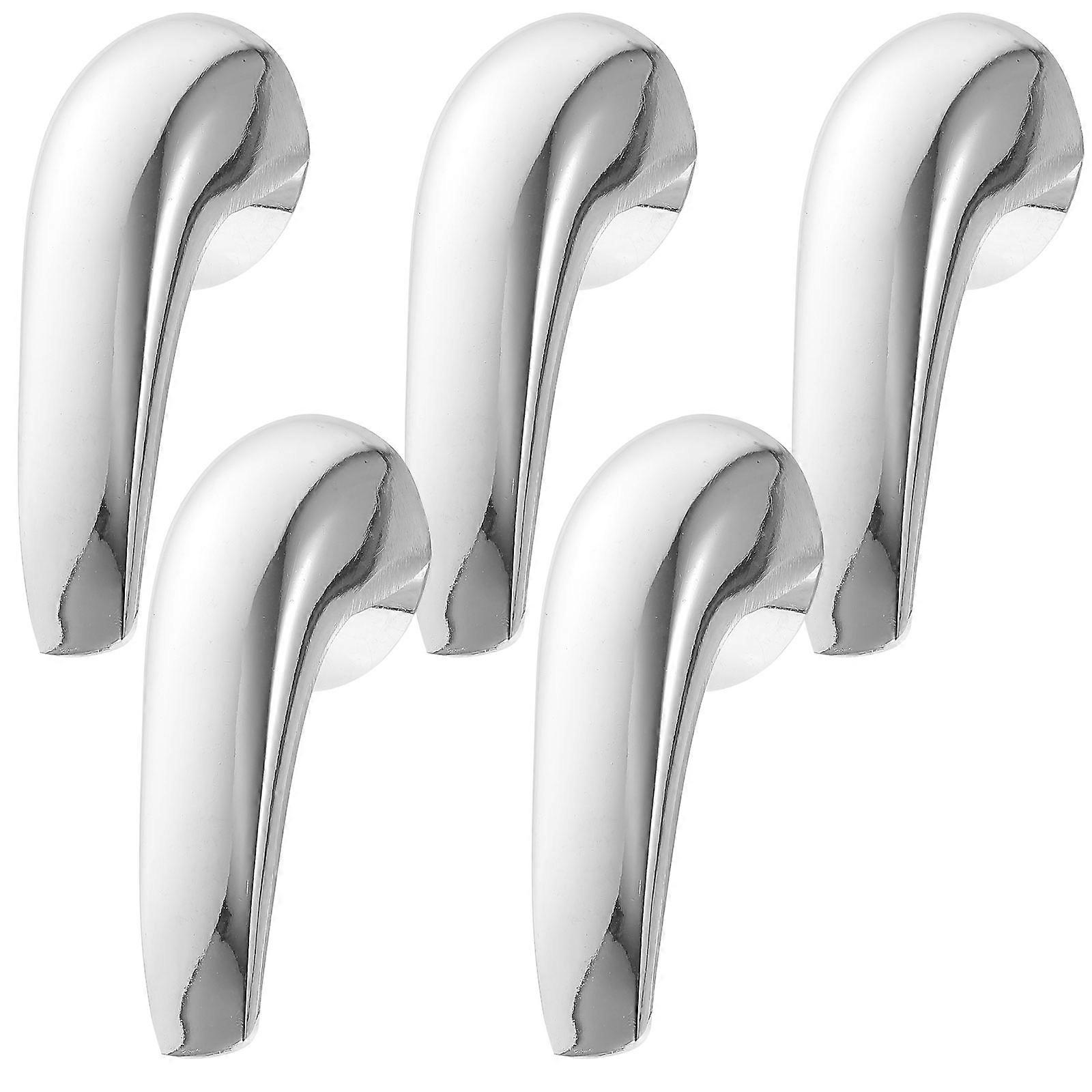Durable Hot Cold Faucet Handle Set for Replacement 5Pcs Silver Faucet Knobs