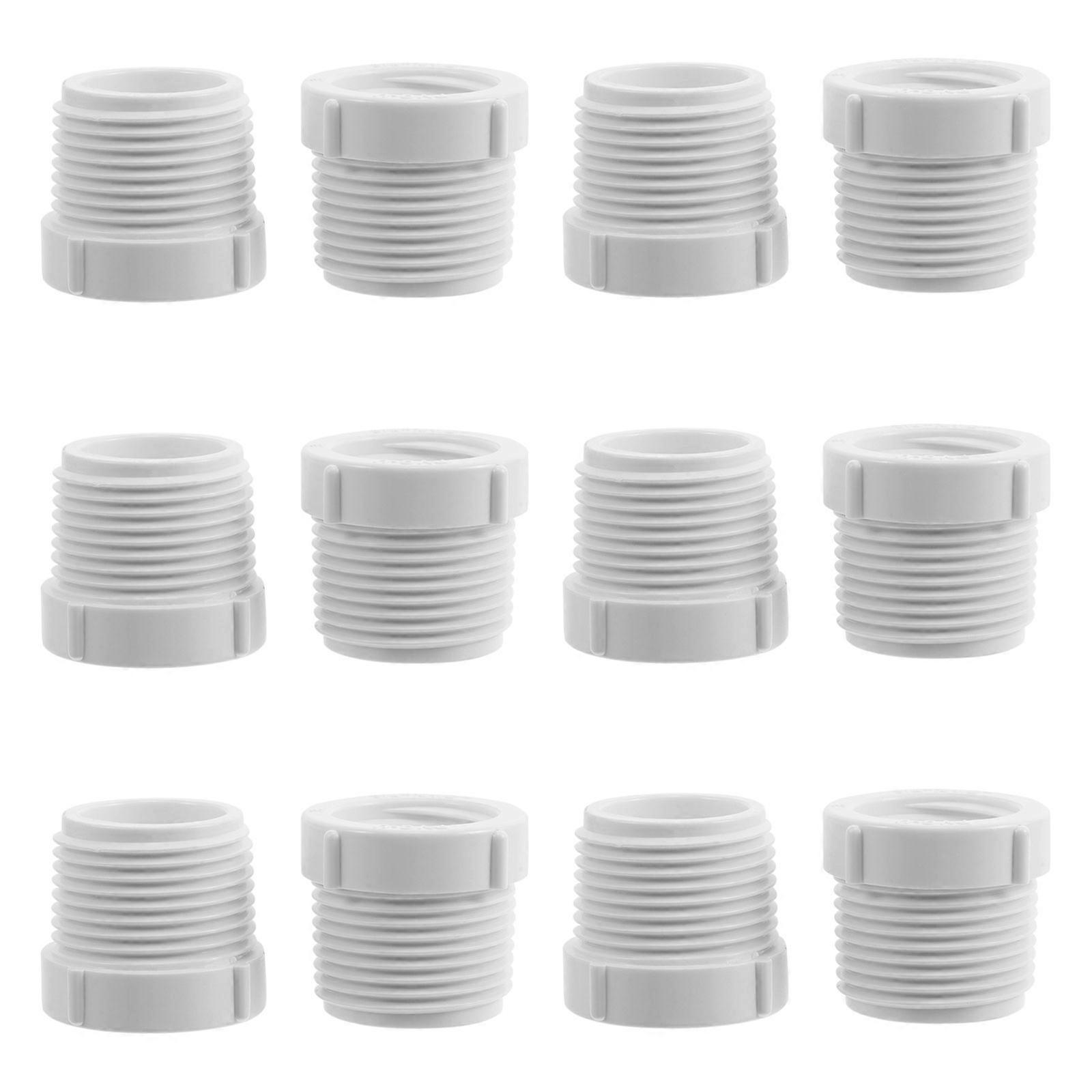 PVC Pipe Fitting Threaded Connector for Water Pipes 12Pcs Set