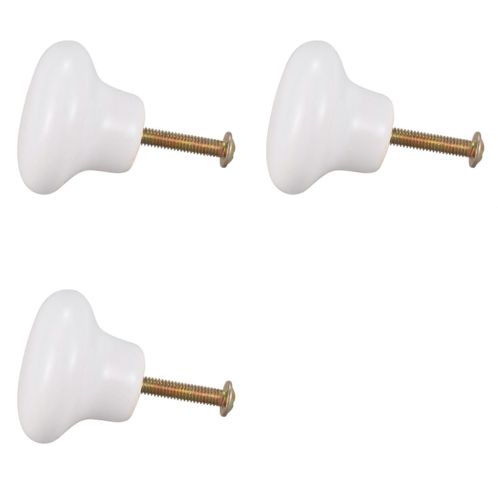3pcs Ceramic Door Round Handles Kitchen Cabinet Cupboard Wardrobe Pull Knobs White S