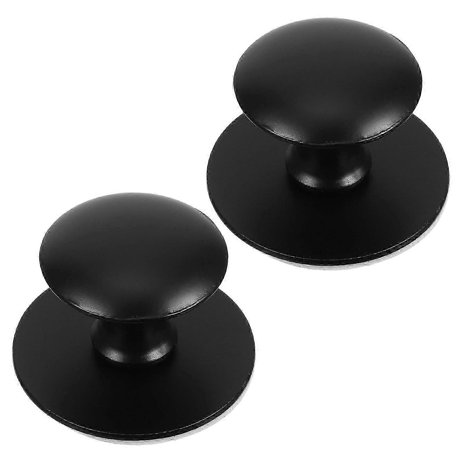 Stainless Steel Cabinet Knobs Self Stick for Drawer Pulls 8Pcs Black