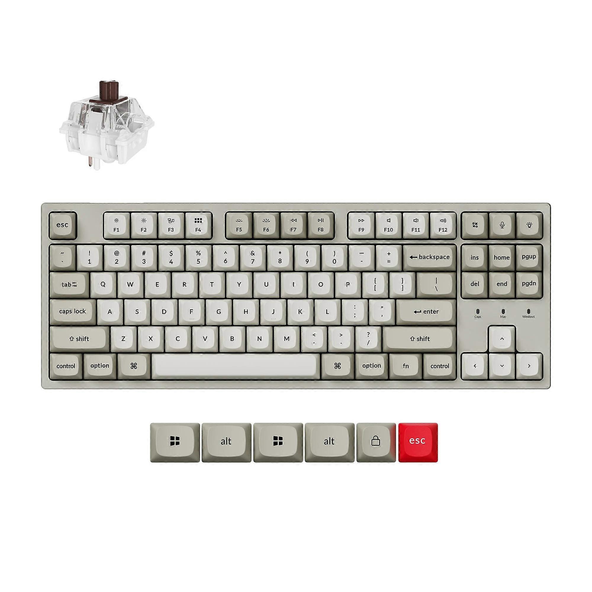 Keychron C1 Pro 8K Wired Custom Mechanical Keyboard Layout Hot-Swappable Keycaps