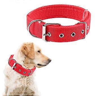 Adjustable Dog Collar,Heay Duty Breathable Nylon Wide Dog Collars with Metal Buckle D Ring for Large Medium Small Dogs