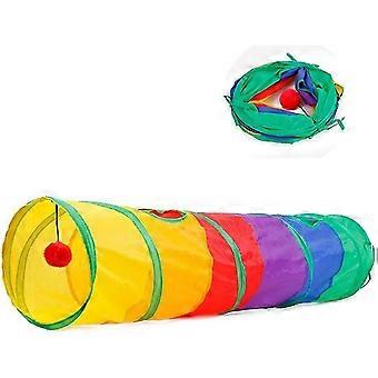Cat Tunnel Cat Toy Rainbow Tunnel For Interactive Training 115 X 25 Cm