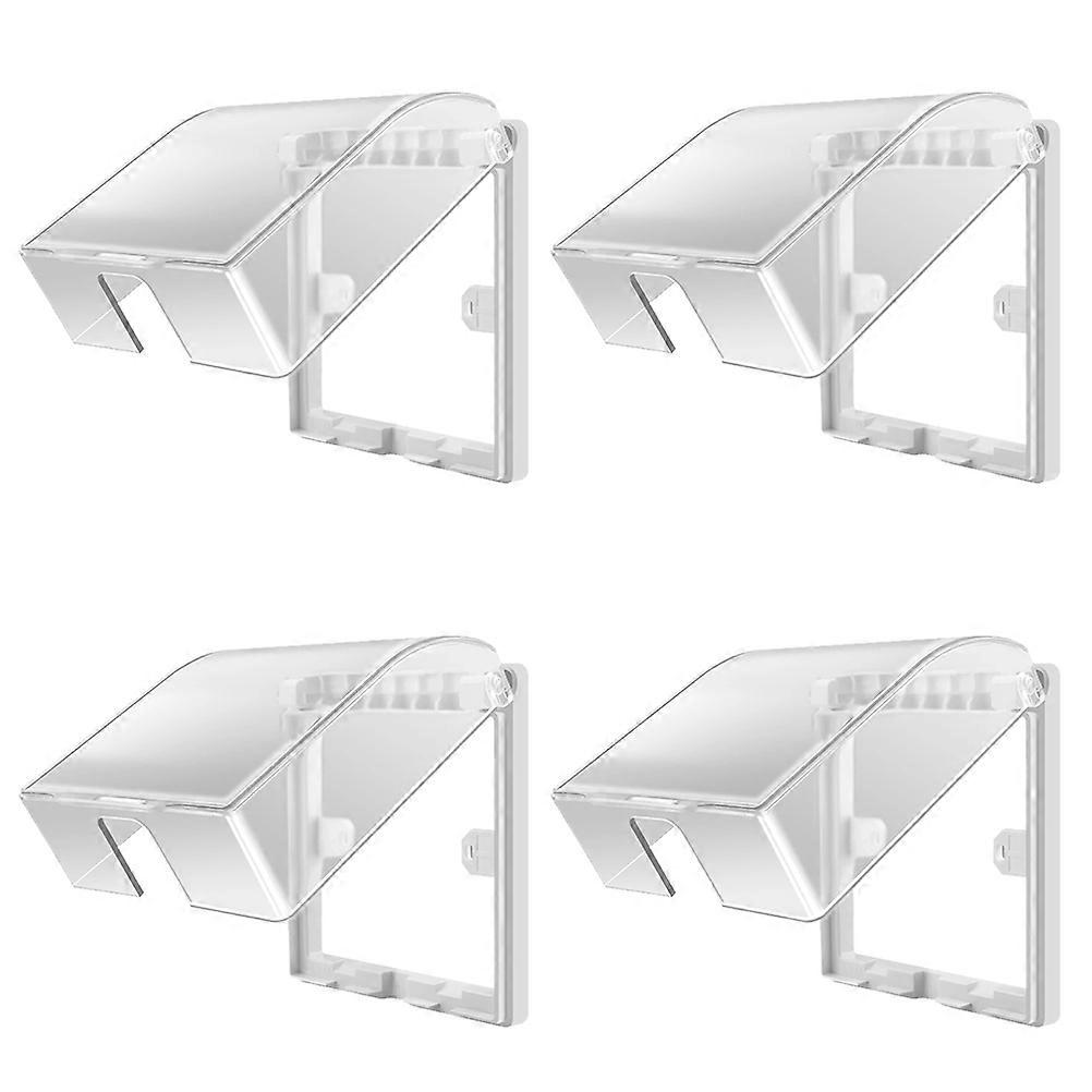 4Pcs Bathroom Socket Protective Cover Light Switch Waterproof Box (Transparent)