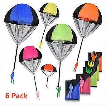 6 piece parachute toy set hand throwing skydiver flying toy SD