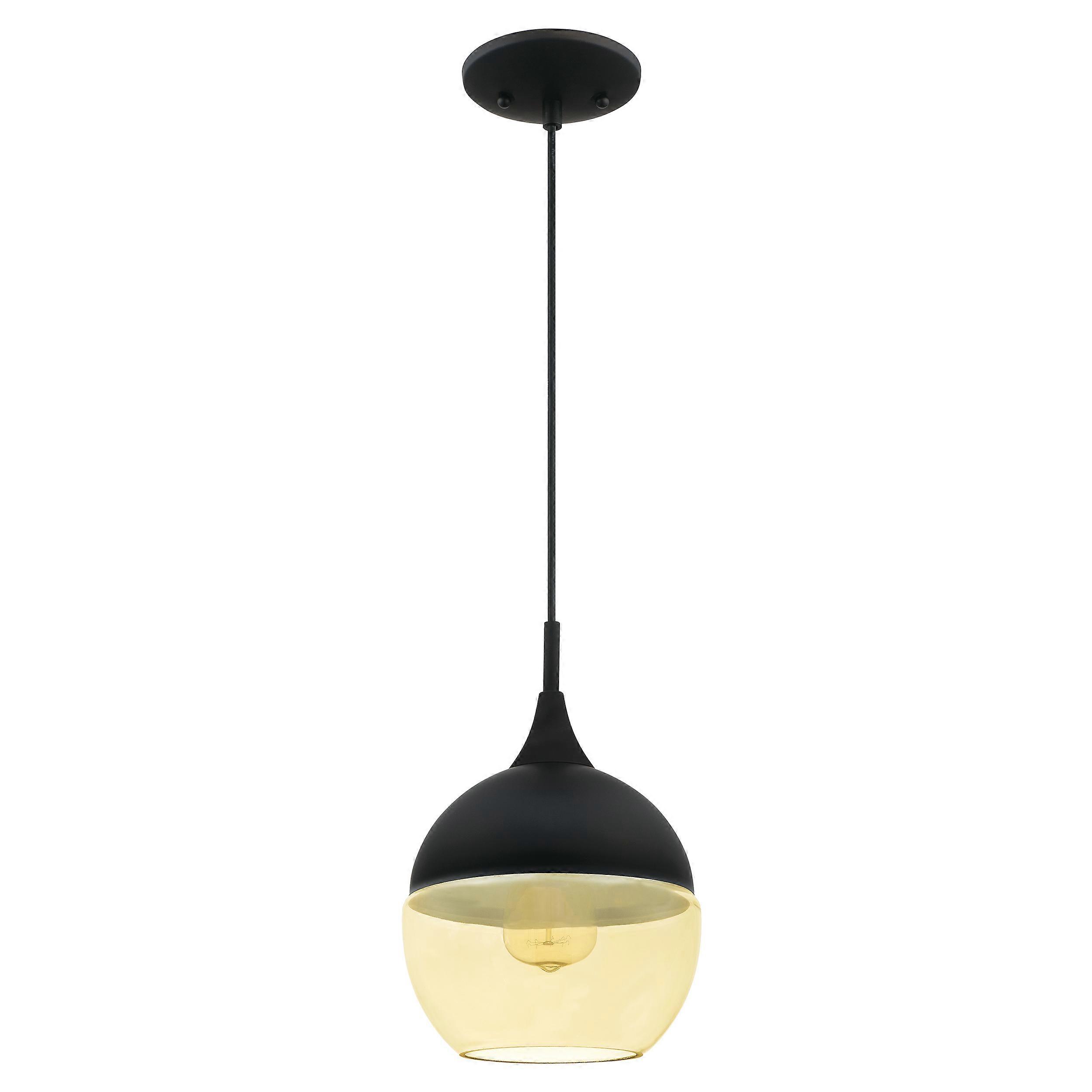 Pendentif One-Light Art Déco noir mat