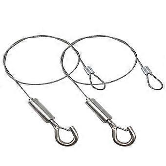 2pcs 100cm Aquarium Plant Lamp Hanging Rope Ceiling Light Hanging Wire Rope Suspension Cables with Thread Lock for Plant Light (Silber)
