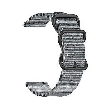 Solid Color Watch Replacement Strap Simple Design Watch Band Nylon Wristband Compatible for Garmin Forerunner 245M/645/Vivo Active3 Grey