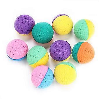 Lot de 10 balles colores en latex pour chat et chaton