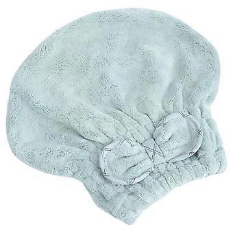 Coral Fabric Dry Hair Cap for Fast Drying 1Pcs Green Female
