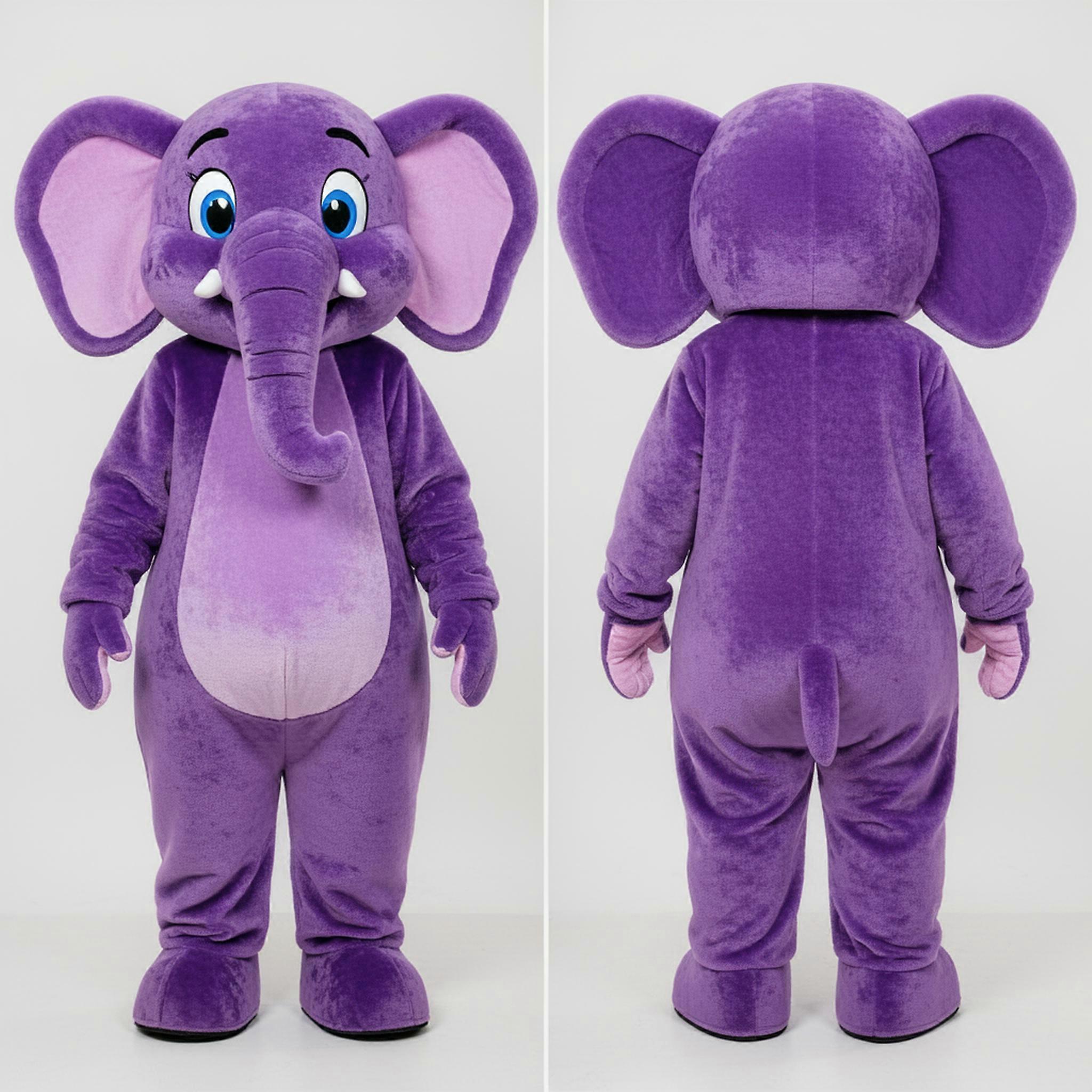 MASTICOT Purple Plush Elephant Mascot