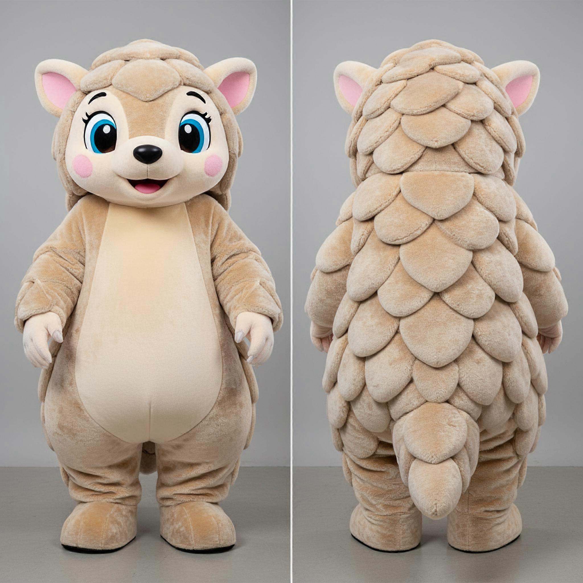 MASTICOT Beige Rounded Pangolin Mascot