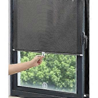 Suction Cup Roller Blind No Drilling Required Balcony Window Portable Sunshade Privacy Screen, Transparent Stickers Supplied (black Mesh Dot 1 Pack