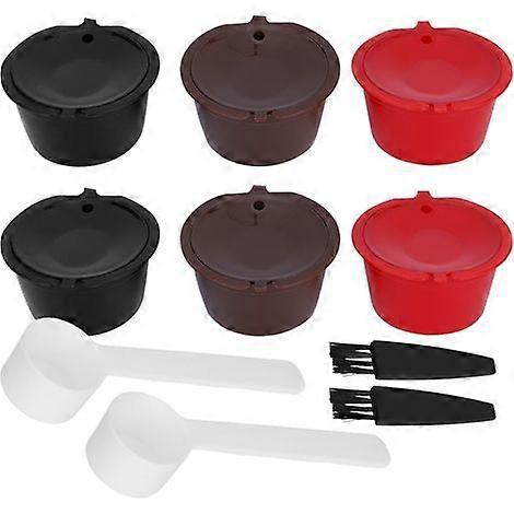 Reusable refillable coffee capsule filter cup with spoon brushes