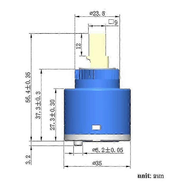 35mm Ceramic Tap Cartridge for Single Handle Valve Replacement Use
