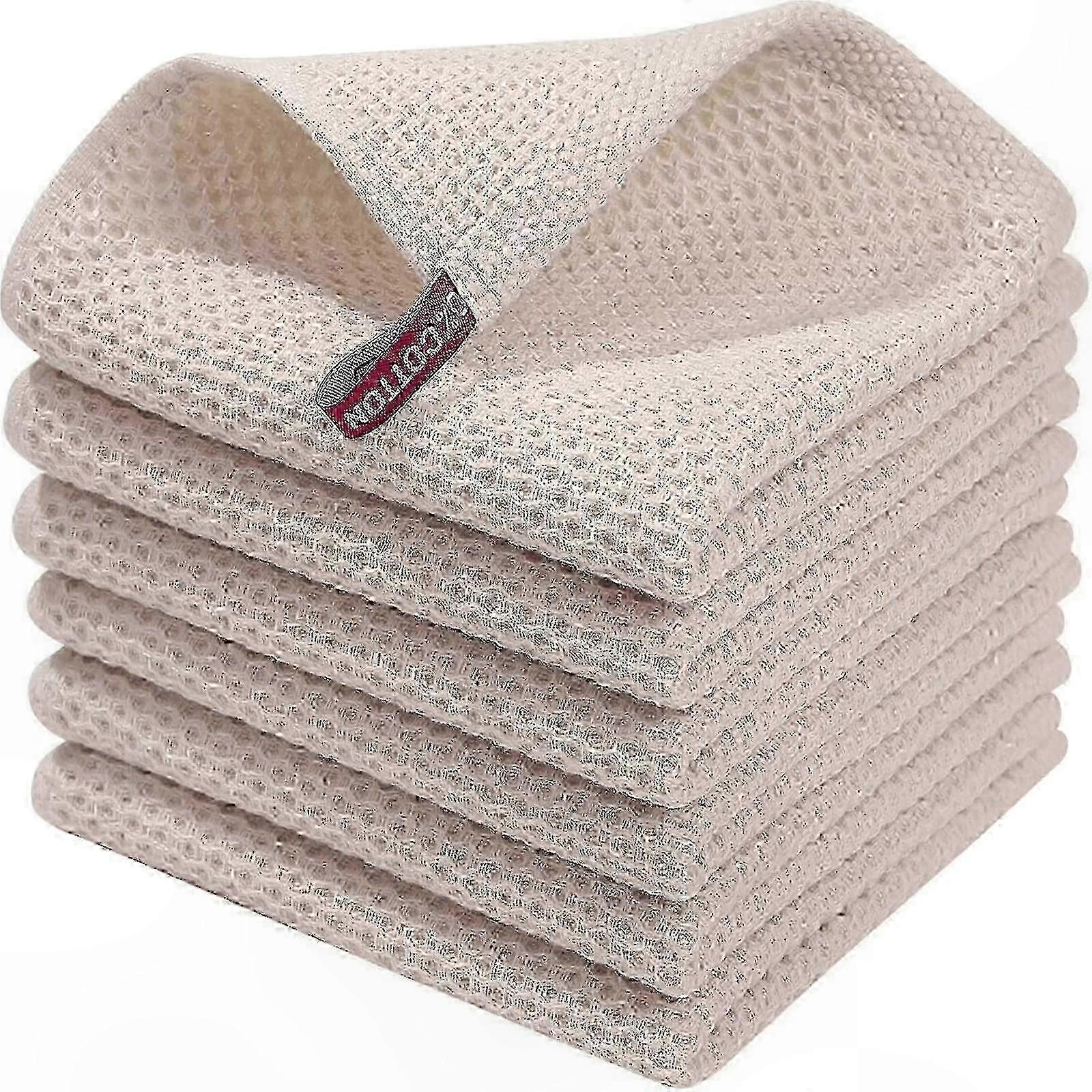 6-Pack Cotton Terry Dish Cloths with Hanging Loop for Kitchen Use