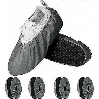 Washable, Non-Slip Shoe Covers, 10-Pack Reusable Overshoes with Durable Sole for House, Clinic, Laboratory - Xinhan
