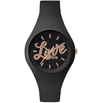 Ice-love Quartz Analog Woman Watch with LO Silicone Bracelet. BK.GL. S.S.16