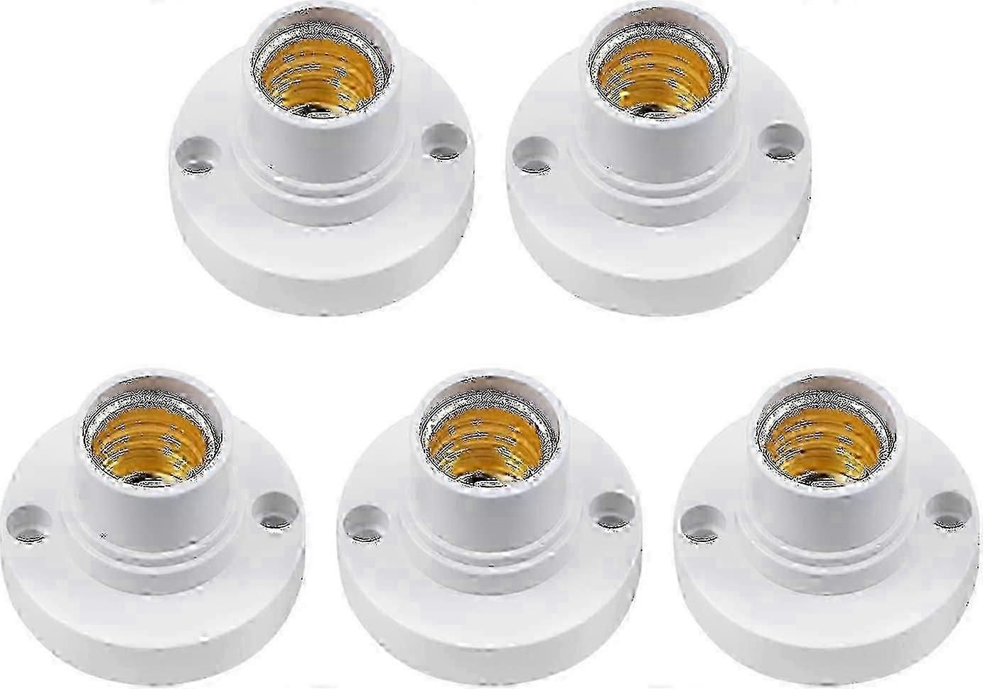 5-Pack E14 Lamp Holder Plastic Ceiling Light Bulb Socket with Edison Screw Base,C