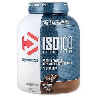 Dymatize, ISO100® gehydrolyseerd, 100% wei-eiwitisolaat, fudge brownie, 2,3 kg
