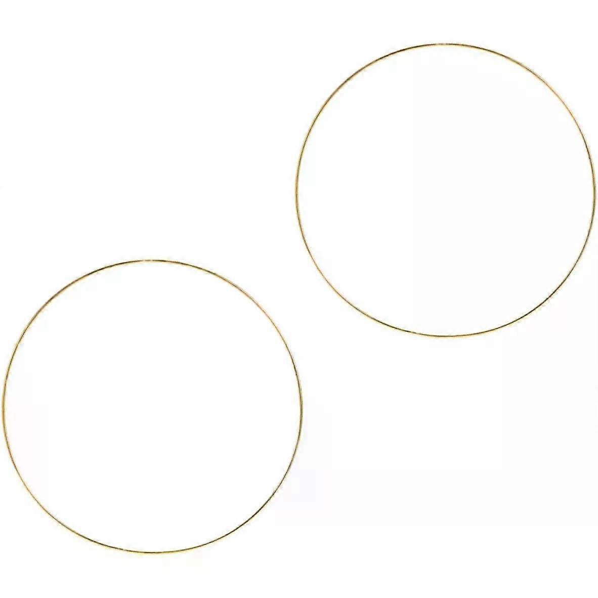 2pcs Iron Wire Wreath Frame Round Ring for Decor