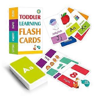Toddler Learning Flash Cards Set - Letters Colors Shapes Numbers Educational Toy for Preschool Kids Early Development td