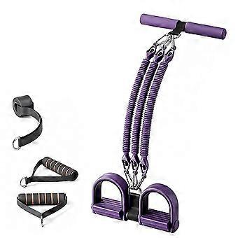 4-Tube Pedal Resistance Band for Abs Workout, Non-Slip Sit-Up Assistant Device, Home Fitness Exerciser 