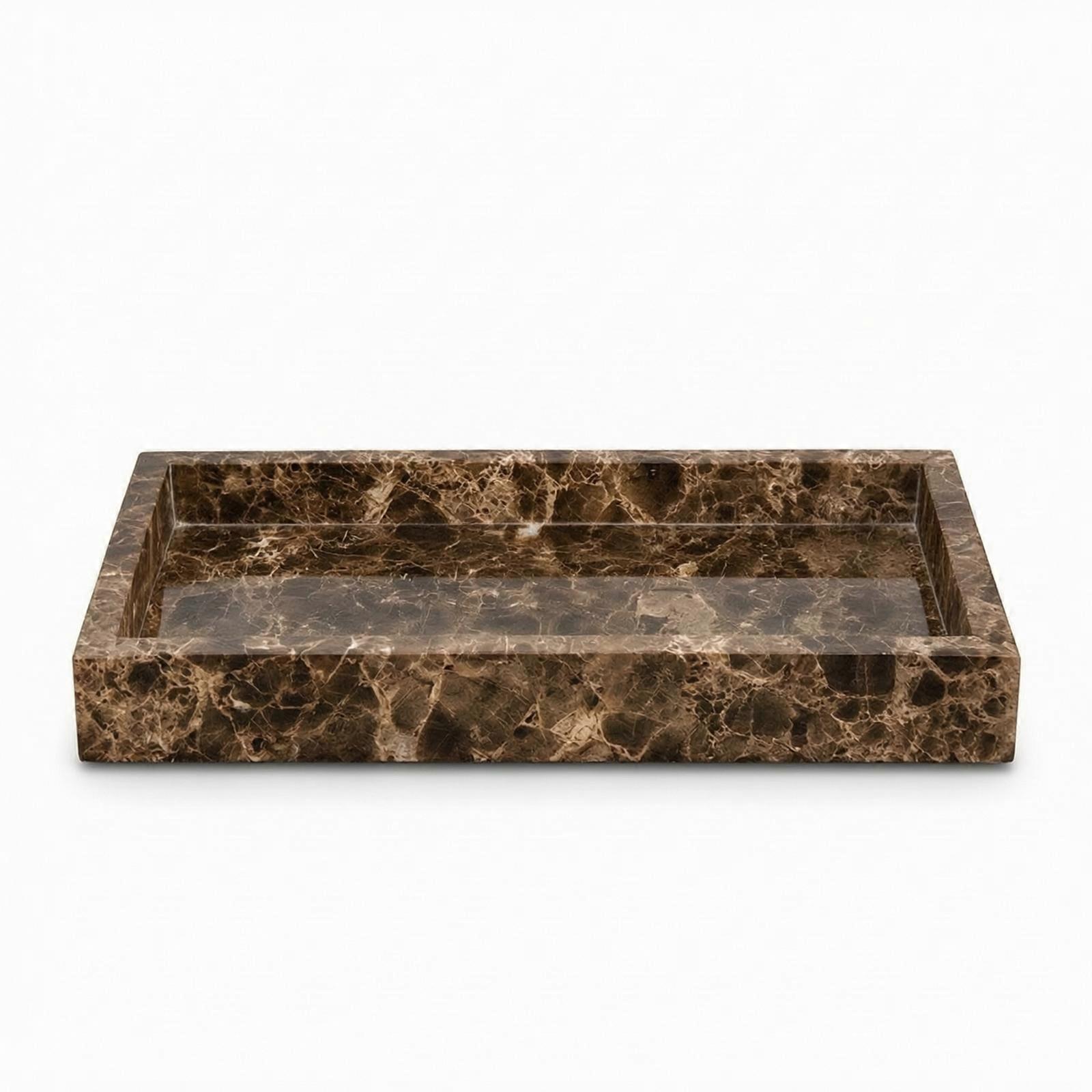 Marble Vanity Tray Rectangular Marble Washroom Tray for Bedside