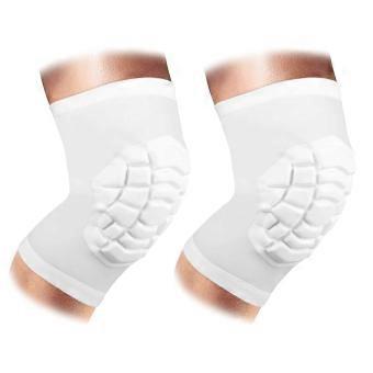 Wrestling Knee Pads Short Knee Sleeve, 2 Pcs Knee Compression Sleeve for Football, Basketball, Volleyball(White_M_2 Pcs) White Medium-brnv