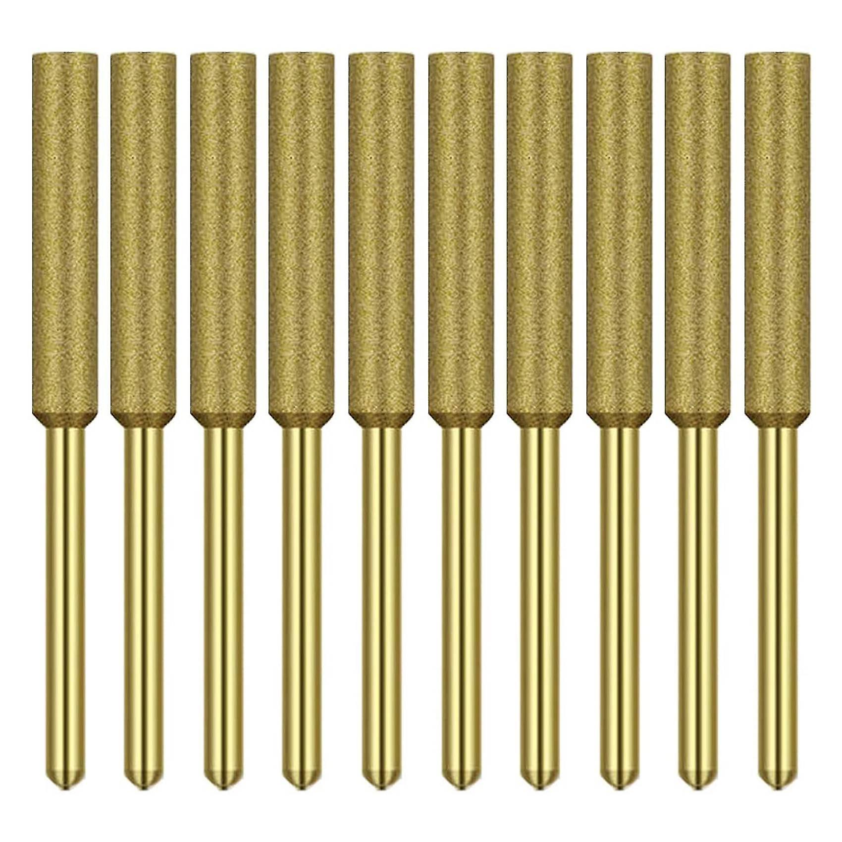 10 Pcs Electric Chainsaw Sharpener Stone Burr Grinding Stone File,titanium Plated Diamond Sharpenin