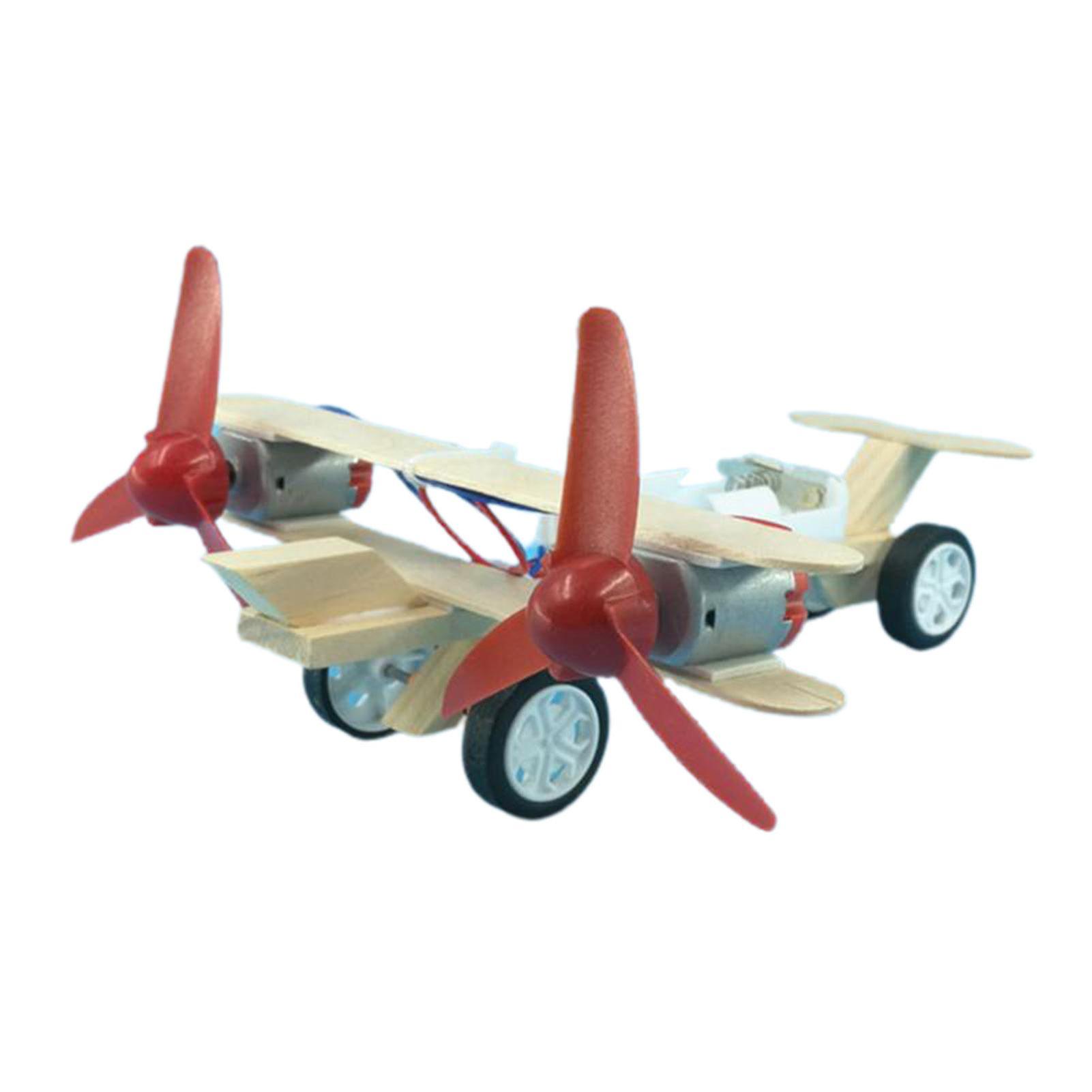Taxiing Airplane Practical Rotate Freely Wood Physics Science Learning Kit For Kid