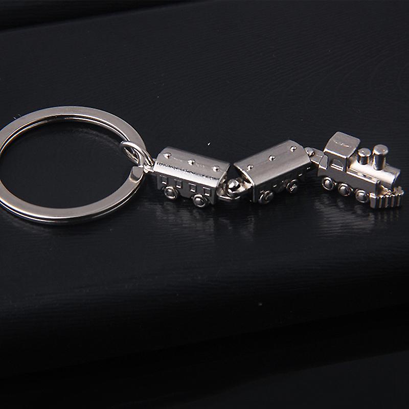 Creative Metal Movable Joint Mini Train Model Alloy Keychains Metal Keyring