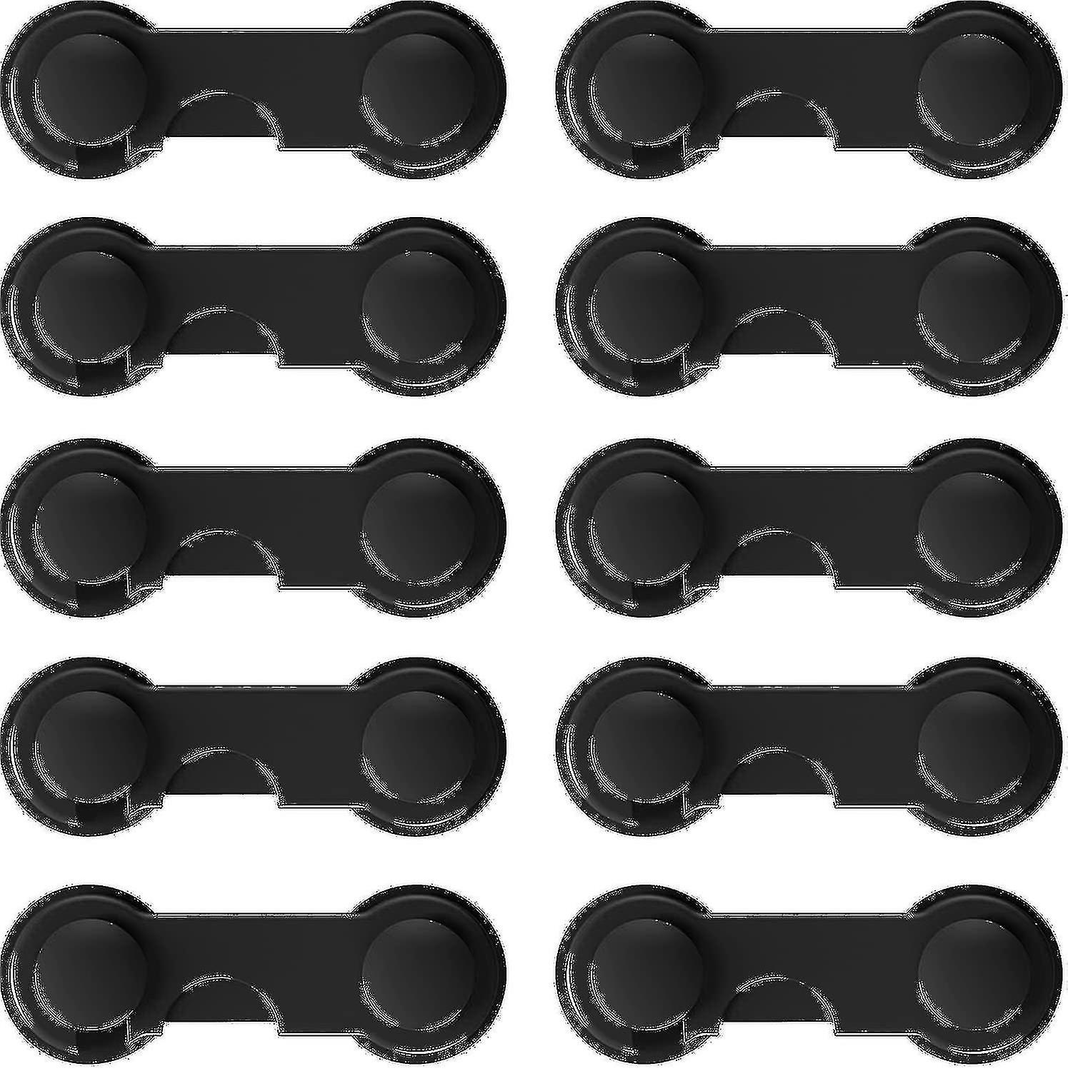 Child Safety Lock Drawer Buckle Lock For Wardrobes Cabinets Toilets Etc. 10 Pcs In Black