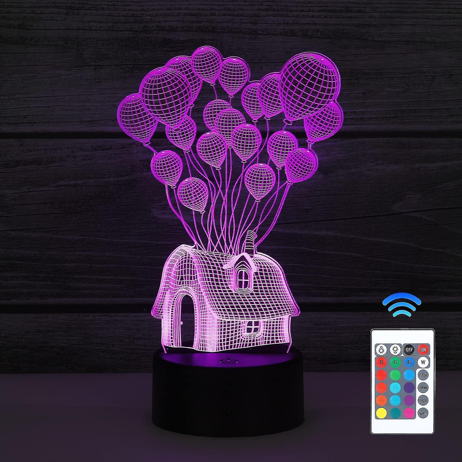 3d Night Light For Kids, 3d Illusion Lamp 16 Colors Change With Remote Control Smart Touch Decor
