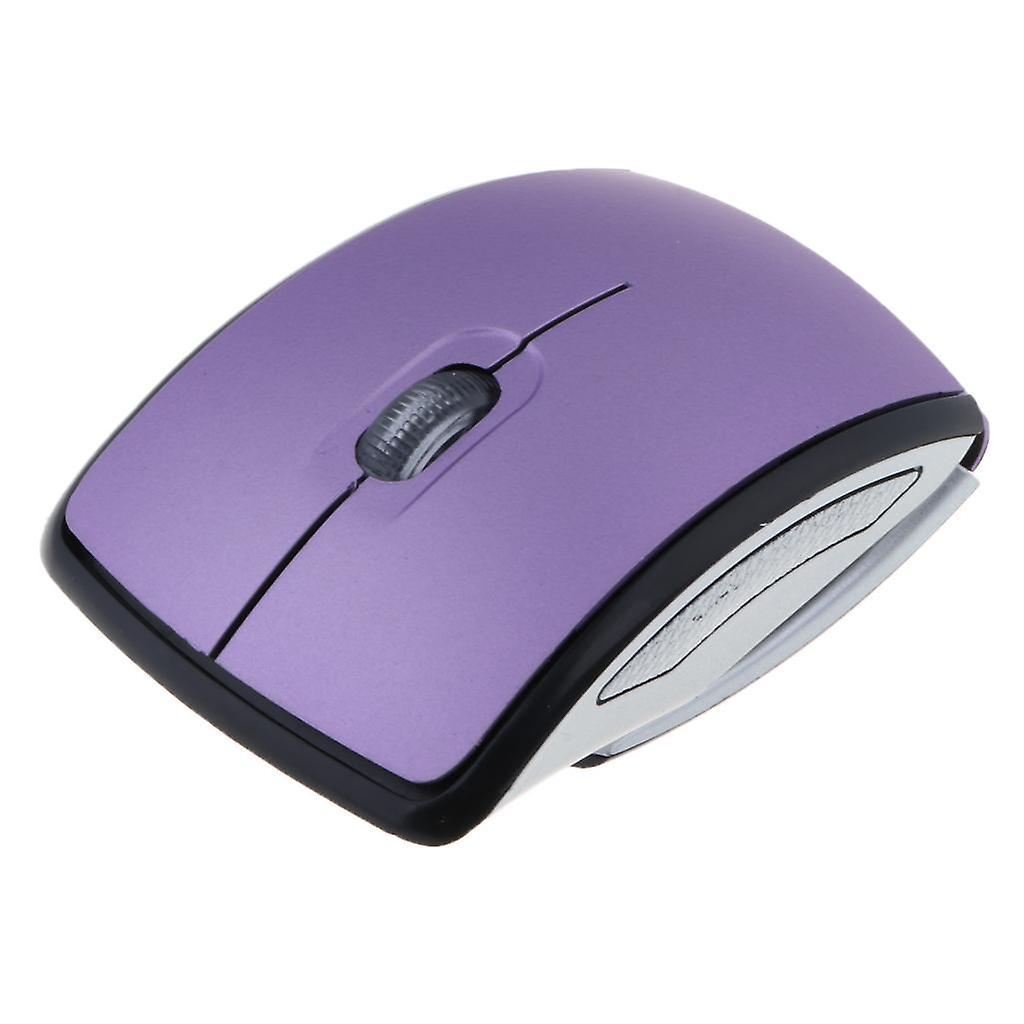 Laptop 2.4GHz Wireless Foldable Folding Arch Optical Mouse USB Mice Purple