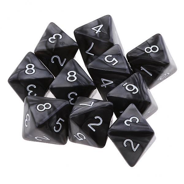 2x10pcs 10 Sided Dice D10 Polyhedral Dice for Party Table Game Black