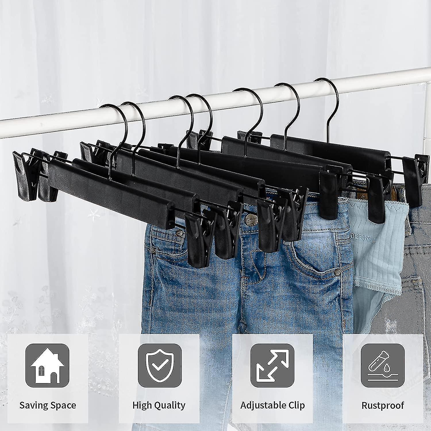 SVITA Set van 20 broekhangers met clips en fluwelen hoes wit