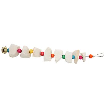 Bird Chewing Toys Colorful Natural Calcium Supplement Teeth Grinding Parrot Cuttlebone Chew Toy with Bell L
