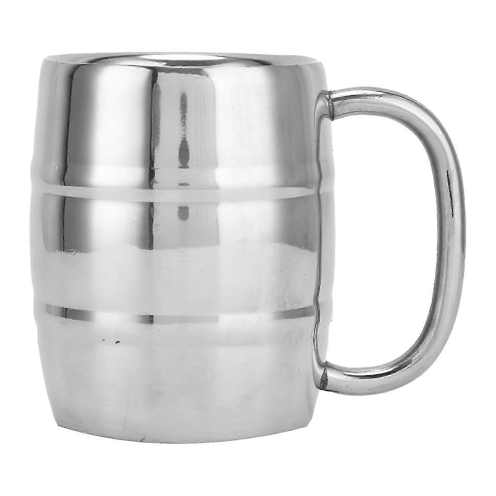 300ml Beer Mug Premium 304 Stainless Steel Double Layer Insulated Drinking Cup with Handle for Home Bar Use