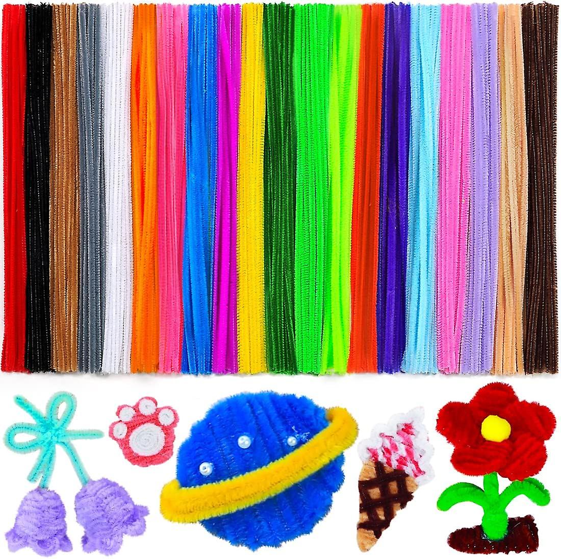 200 Pcs Pipe Cleaners - Multi-colored Chenille Stems
