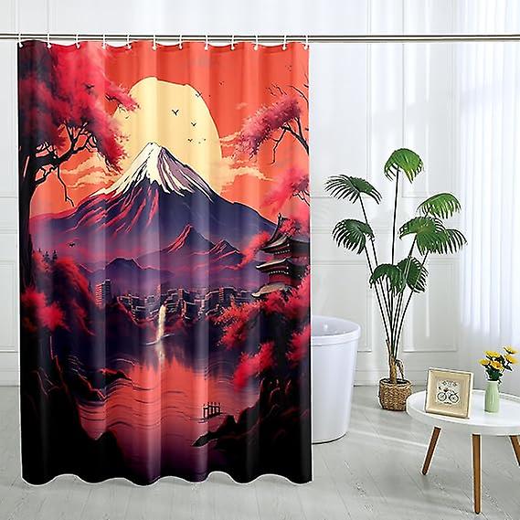 Ιαπωνικό σετ κουρτινών ντους ανθών κερασιάς, ασιατικές κουρτίνες ντους anime για μπάνιο 70 x 70 ίντσες